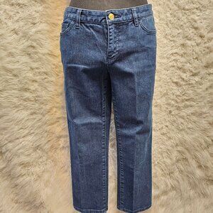 Michael Kors Women's Blue Skinny Blue Denim Jeggings Stretch Crop Size: 5/6